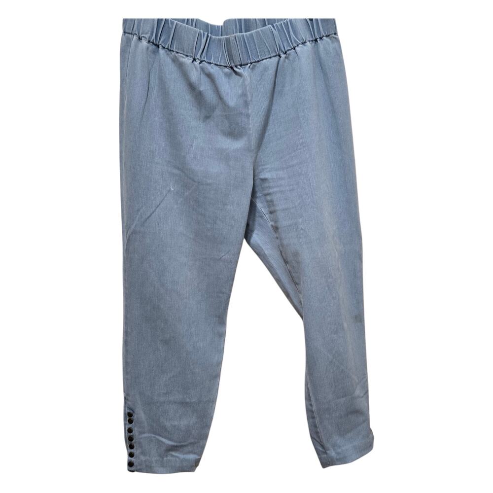 Soft Surroundings Denim Look Pants XL Pull On Chambray Ankle